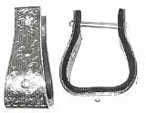 Congress Engraved Silver Plated Western Show Stirrups