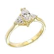 Women's Rosette Clear Cubic Zirconia Gold Tone Brass Ring, Size: 5-10