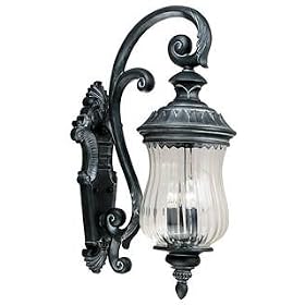 Kenroy Home 91107EP Troubadour Small Wall Lantern, Ebony Pearl