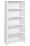 Lowest Price Oxford 36 Inch White Five Shelf Open Bookcase, FIVE-SHELF/36W, WHITE