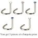 16g surgical steel 316L nose pins by JewelZ © - swarovski crystals - 1 each colour, total 5 pieces at a bargain price