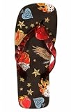 Tattoo You Black Thong Sandals by Jamaican Style® - Plus Size Swimsuit Plus Size Swimsuits