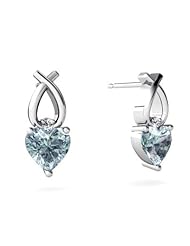 Genuine Aquamarine 14kt White Gold Earrings