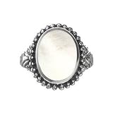 Sterling Silver Oxidized White Mother of Pearl Ring
