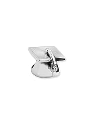 Graduation Cap Charm in Silver For 3mm Charm Bracelets