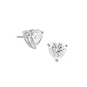 Sterling Silver Cubic Zirconia Heart Stud Earrings By Crislu