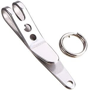 2pcs Pocket Clip Key Ring Holder Stainless Steel EDC Multifunction Tool Belt Key Chain Money Clip Bottle Opener
