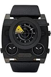 Diesel Men's S.B.A Watch DZ1404 With Yellow Highlights And Black Leather Strap