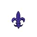 Medium Purple Fleur De Lis Iron on Embroidered Patch