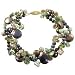 8.5" three strand bracelet with dyed green, title=