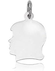 14K White Gold Girls Head Charm (18 x 25 mm)