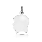 14K White Gold Girl's Head Charm (18 x 25 mm)