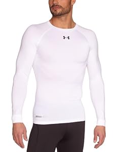 Under Armour Herren Shirt Heatgear Sonic Compression Long Sleeve T, White/Black, L, 1236223-100