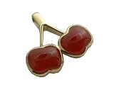 Red Jade Lucky Cherries Pendant, 14k Gold - B0002A5RLA