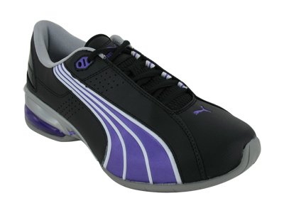 PUMA Women's Cell Tolero Satin Running Sneaker,Black/Fluorescent Purple/White,8.5 B(M) US