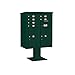 Salsbury Industries 3410DAX-06GRN 4C Pedestal Mounted Horizontal Mailbox, Front Loading, Ada Height Compliant, 6 MB1 Doors, 2 PL6
