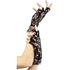 Smiffy,s Ladies Lace Fingerless Gloves - Black - One size