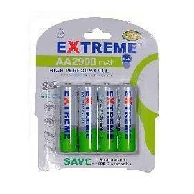 EXTREME 2900 mAh AA (LR06) Ni-MH RECHARGEABLE BATTERIES (4 PACK)