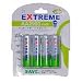 EXTREME 2900 mAh AA (LR06) Ni-MH RECHARGEABLE BATTERIES (4 PACK)