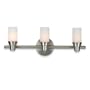 Royce Lighting RV2164/3BS Three-Light Vanity Brushed Steel with Opal Etched Globes
