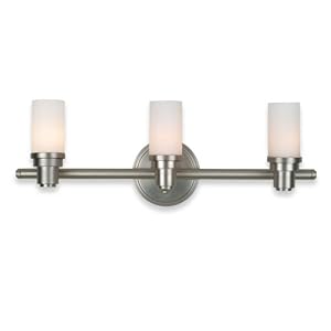 Royce Lighting RV2164 3BS Three-Light Vanity Brushed Steel with Opal Etched Globes by 
