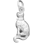 cat charm silver