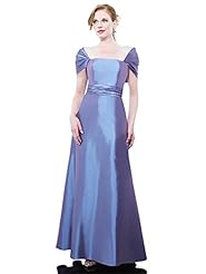 A-line Strapless Ruched Wrap Taffeta Off the Shoulder Natural   Waistline Square Neck  Dress