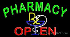 Pharmacy Open Outdoor Neon Sign 20 x 37
