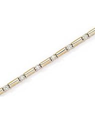 14kt Yellow Gold Bar and Diamond Bracelet 1.00ct TW