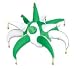 Green and White Spiked Stuffed Jester Hat with Bells - St Patrick Day Party Hat