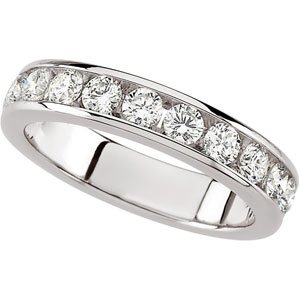 Genuine IceCarats Designer Jewelry Gift Platinum Wedding Band Ring Ring. Size 08.00 1 Ct Diamond Anniversary Band In Platinum Size 8