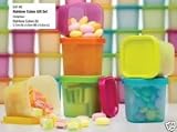 Tupperware Rare Square Round Mini snack Cup Set Rainbow