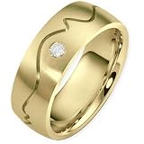 8mm 14 Karat Yellow Gold Designer Diamond Wedding Band