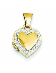 Genuine 14K Yellow & Rhodium With Rhodium Accent Heart Locket 0.3 Grams Of Gold 100% Satisfaction Guaranteed.