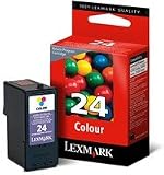 Lexmark No24 Colour Ink Cart--Lexmark 018C1524E no 24 return programme colour inkjet cartridge for use with for use Z1420, X3530, X3550, X4530 and X4550 printers. Page yield 125.