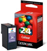 Lexmark No24 Colour Ink Cart--Lexmark 018C1524E no 24 return programme colour inkjet cartridge for use with for use Z1420, X3530, X3550, X4530 and X4550 printers. Page yield 125.