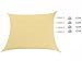 Cool Area CAS-18512 Square 11 Feet 5 Inches Sun Shade Sail with Stainless Steel Hardware Kit, Sand