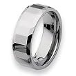 Polished Faceted Tungsten Carbide Ring (8.0 mm) - Sizes 7-13
