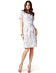 Per Una Linen Blend Floral Embroidered Shift Dress
