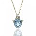 Trillion Aquamarine & Diamond Pendant in 10K Yellow Gold w/ Chain