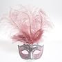 Pink Masquerade Feather Mask