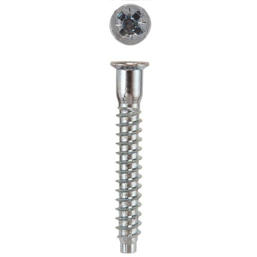 7 mm x 50 mm HighPoint Cabinet Connector Screws (Confirmat), Pozi-Flat Head, Zinc, 100 pc