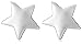 Silver Polished Star Stud Earrings