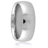 Titanium 8mm Classic Dome Polished Comfort Fit Wedding Band (Size 7-13)