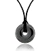 Healing Sterling Silver .925 Genuine Hematite Stone Disc Black Silk Cord Necklace 16