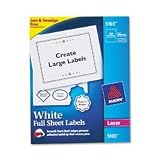 Avery 8 1/2 x 11 Inch White Shipping Labels 100 Pack (5165)
