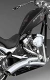 New Genuine Vance and Hines Motorcycle Exhaust / The Big Dog Motorcycles Line / Custom Choppers With Rightside Drive / Big Radius 2-Into-1 / Fits 2006-07 K9, 2007 Bulldog, Mastiff / Purchase Any Vance and Hines Exhaust From World of Powersports and Receive a Free Powersports T-Shirt / Pt # 28007