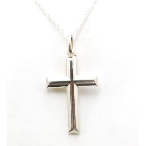 Sterling Silver Cross Pendant on an 18 Chain Presented by The Olivia Collection