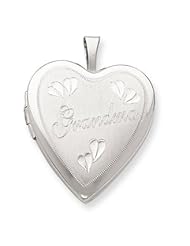 Genuine .925 Sterling Silver 20mm D/C Grandma Heart Locket. 100% Satisfaction Guaranteed.