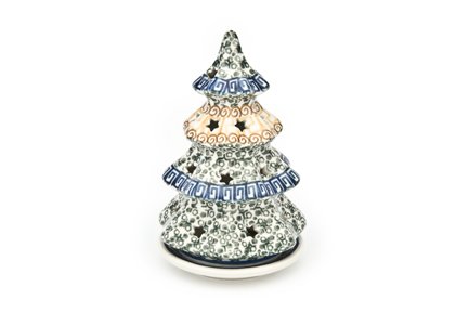 Polish Pottery Athena Small Christmas Tree Luminary
